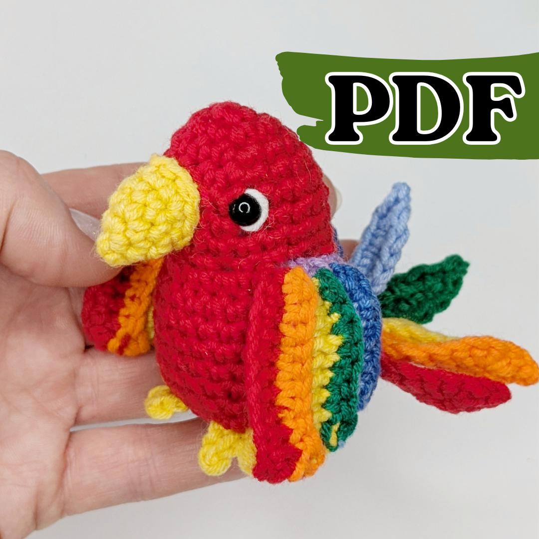 Parrot Crochet Pattern, Easy Crochet Amigurumi Bird Pattern