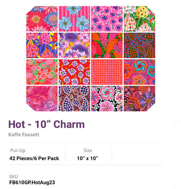Kaffe Fassett Collective Charm Pack - Hot - C1082-042