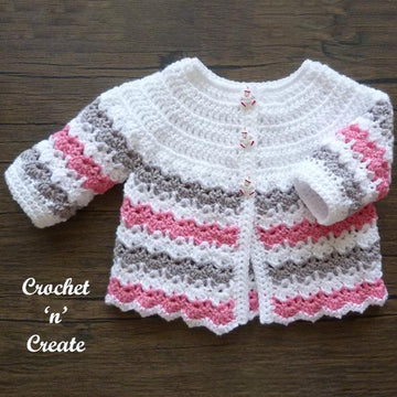Crochet Striped Baby Cardigan