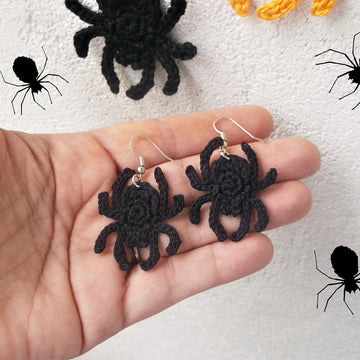 Spider and web earrings