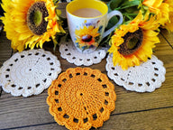 Crochet Sunflower Coasters