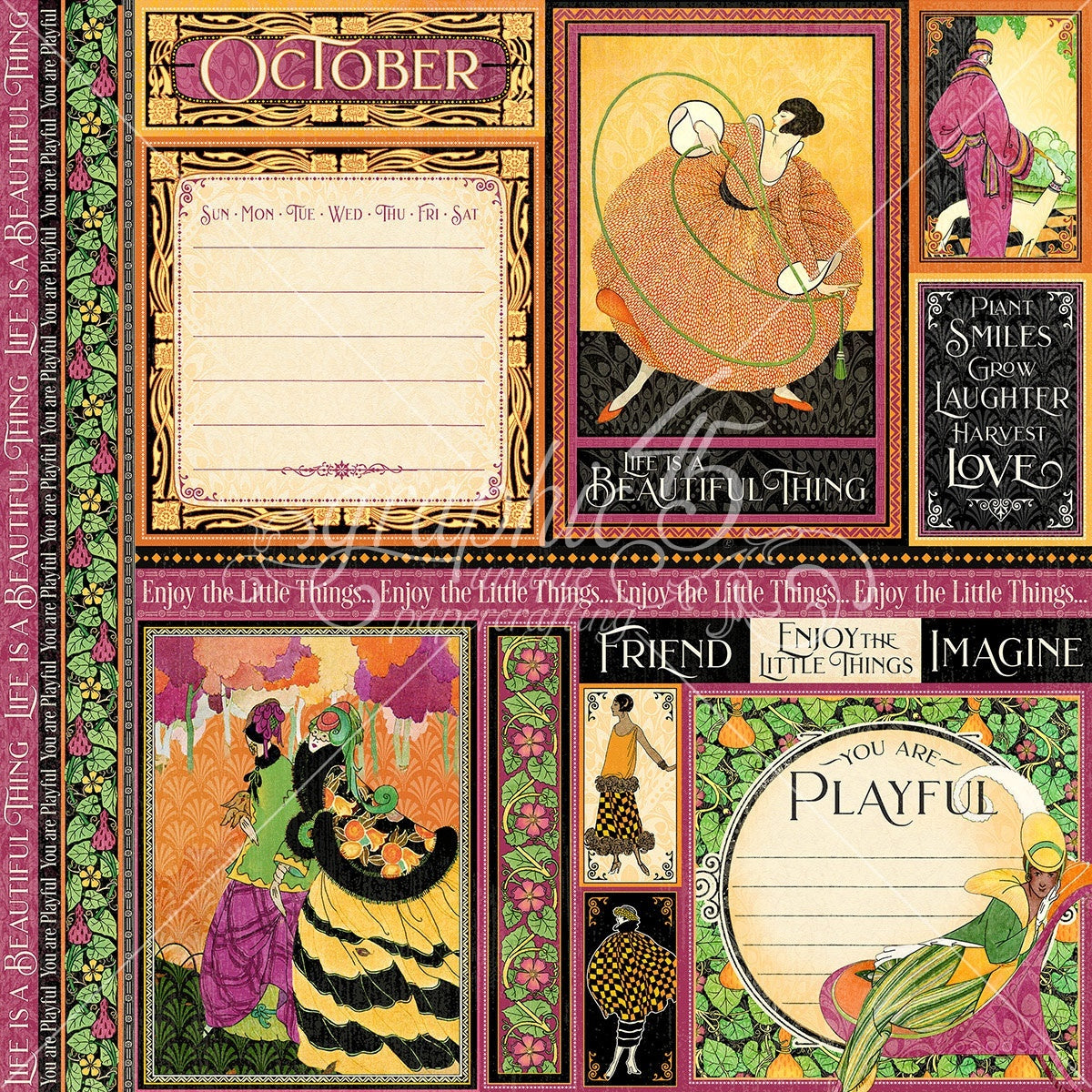 Graphic 45 Fashion Forward Double-Sided Cardstock 12"X12" 25/Pkg - October