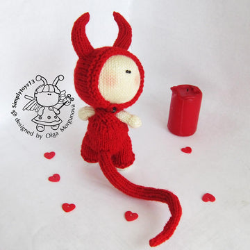 Pebble doll - Halloween Devil Doll