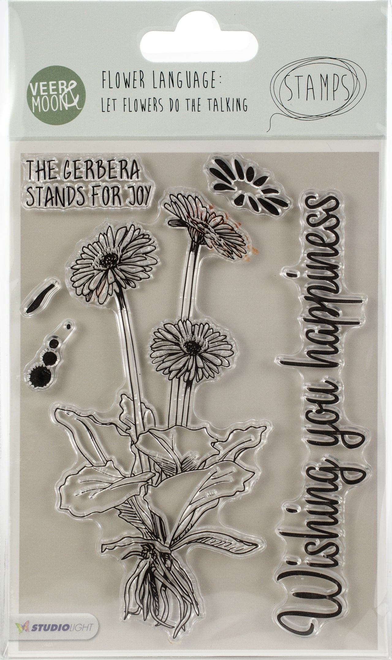 Studio Light Veer & Moon Flower Language A6 Stamps - The Gerbera Stands For Joy
