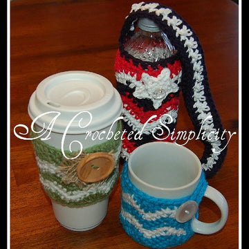 "Chasing Chevrons" Cozies : Coffee Mug, Coffee Sleeve & Water Bottle