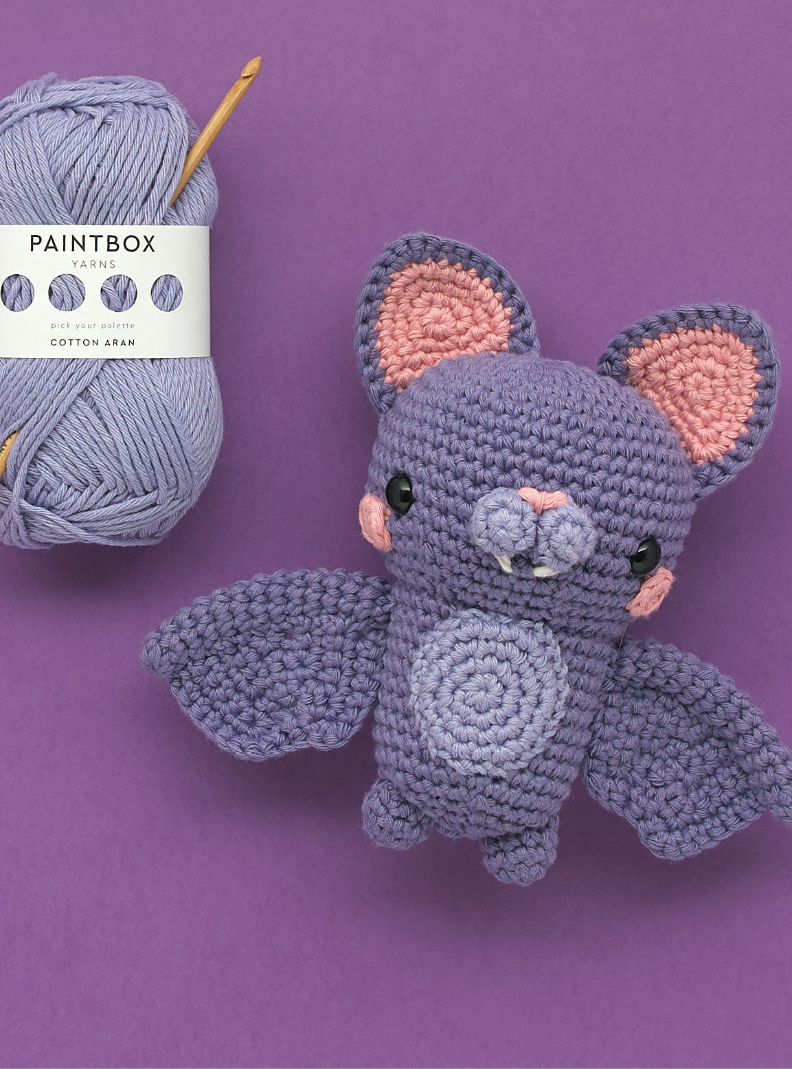 Oscar the Little Bat - Free Toy Crochet Pattern For Halloween in Paintbox Yarns Cotton Aran by Paintbox Yarns