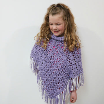 Bulky & Quick Lace Fringe Poncho