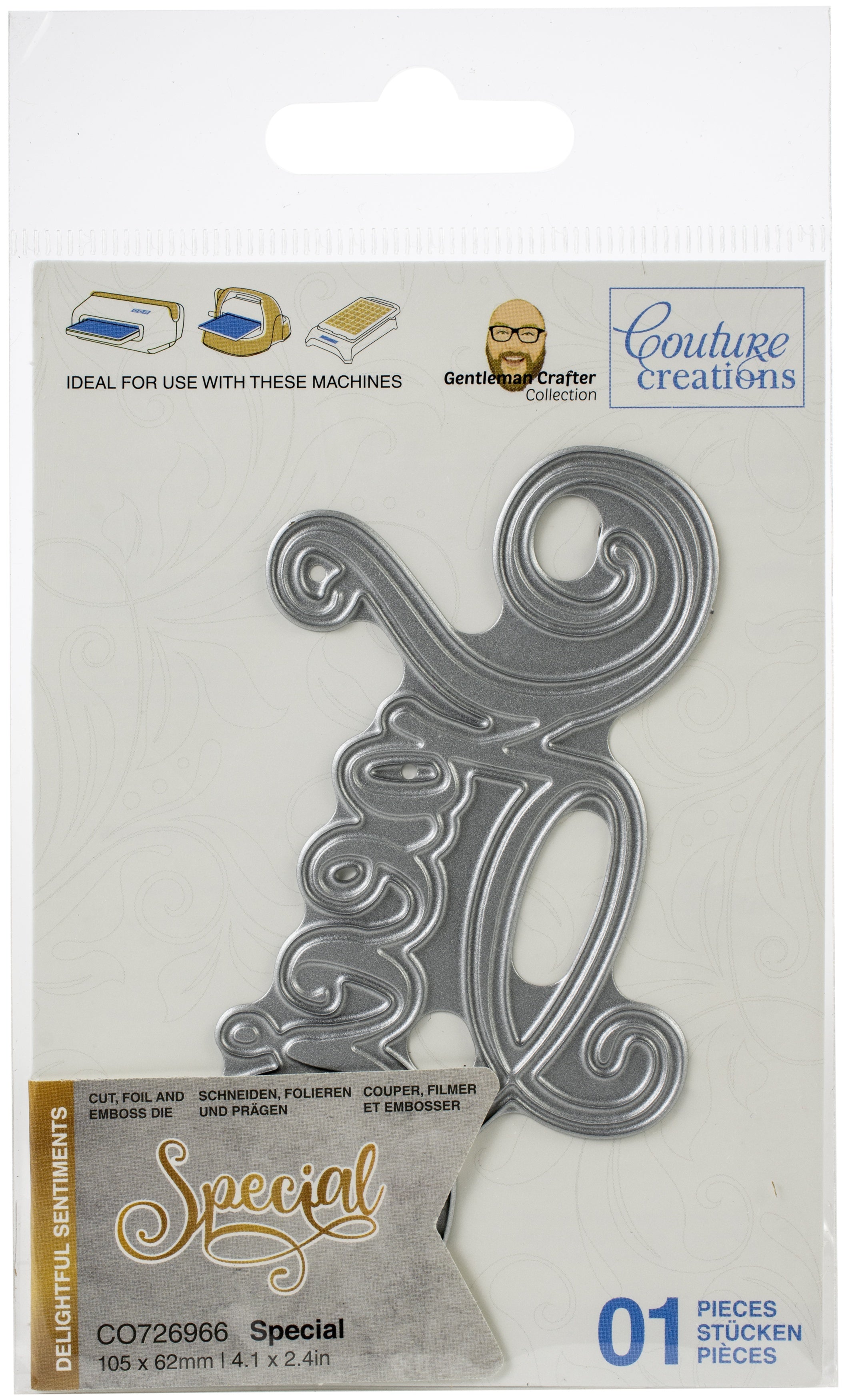 Artdeco Creations Delightful Sentiments Cut, Foil & Emboss Dies - Special 4.1"X2.4"