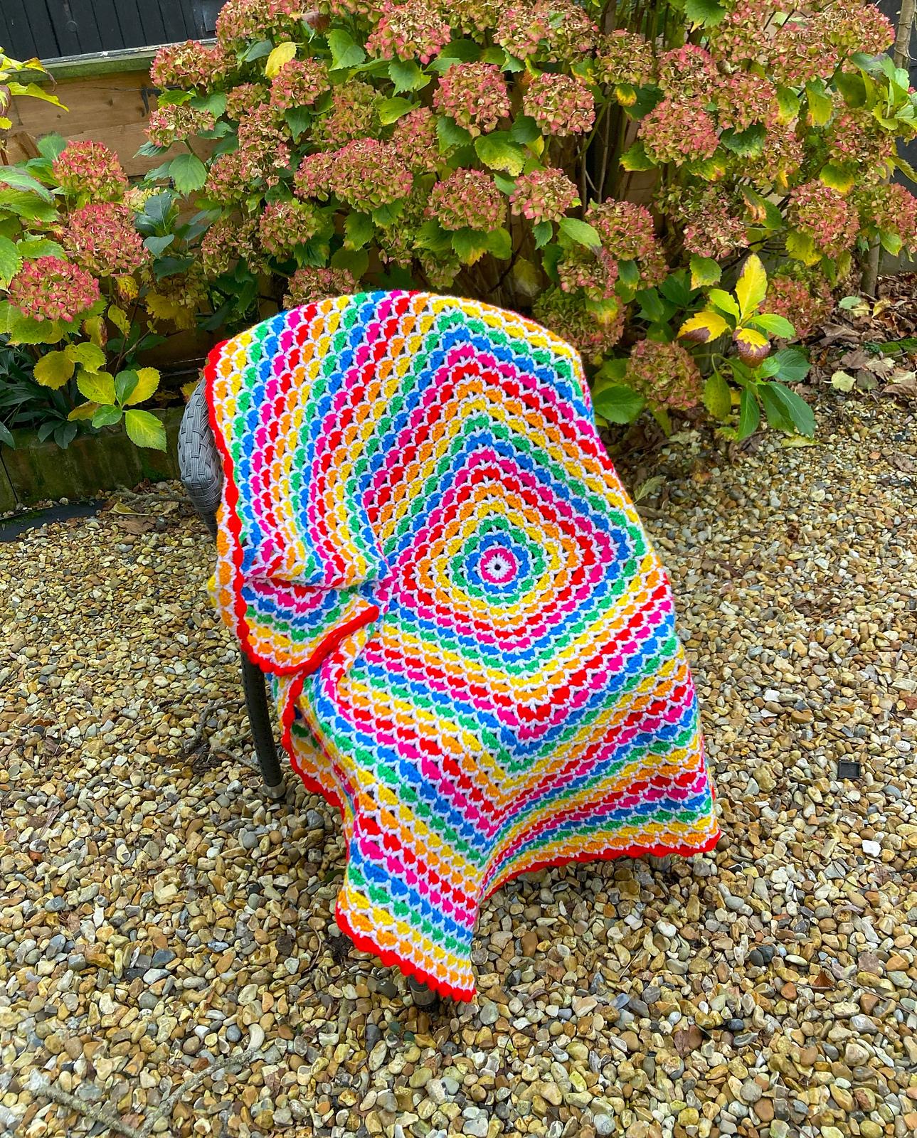Rainbow square baby blanket by HueLaVive