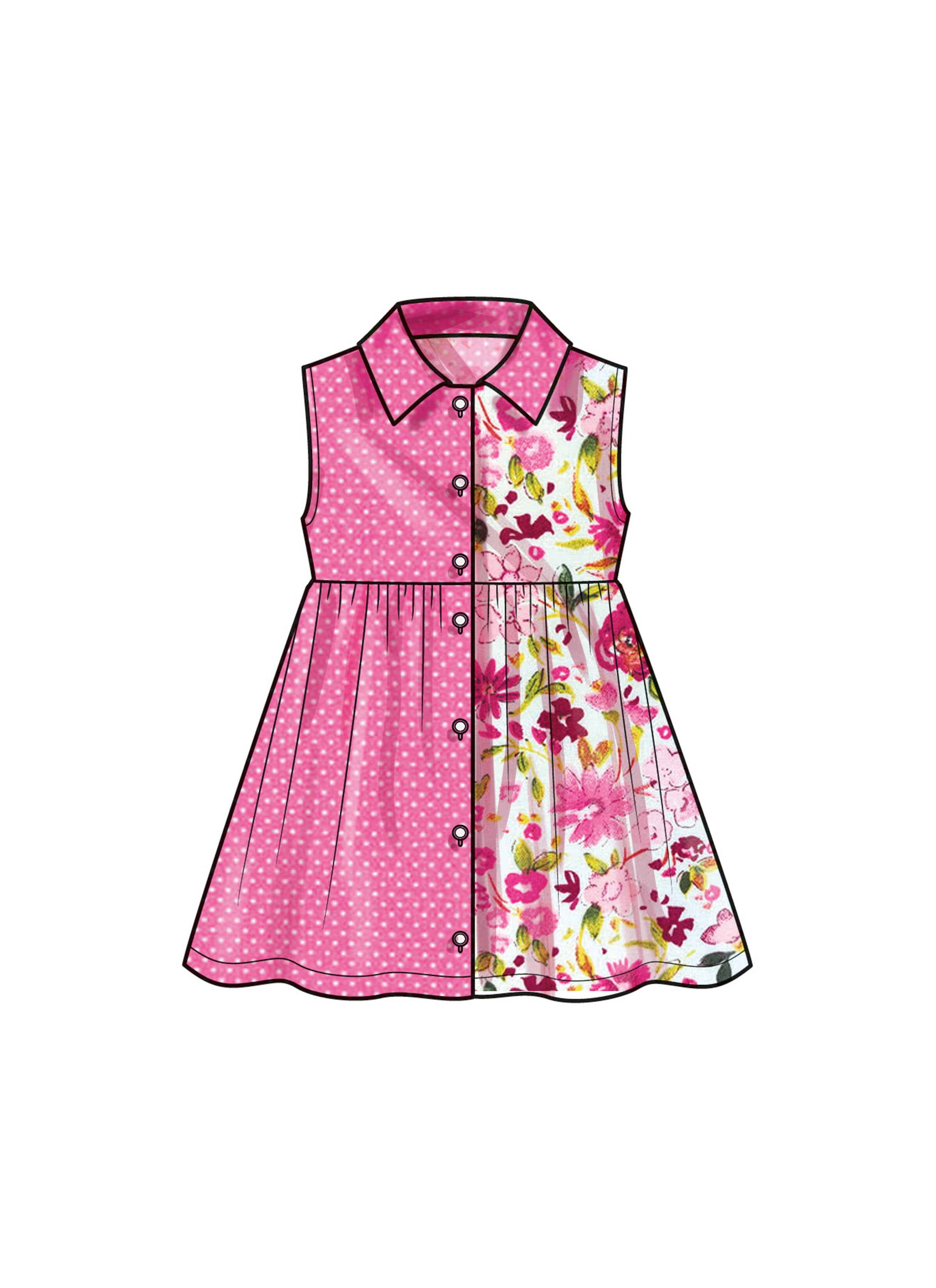 Simplicity Toddlers' Dress with Sleeve Variations S9760 - Sewing Pattern