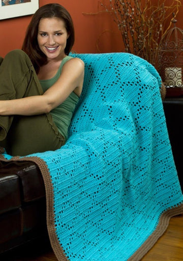 Forever Diamonds Throw in Red Heart Super Saver Economy Solids - LW2316