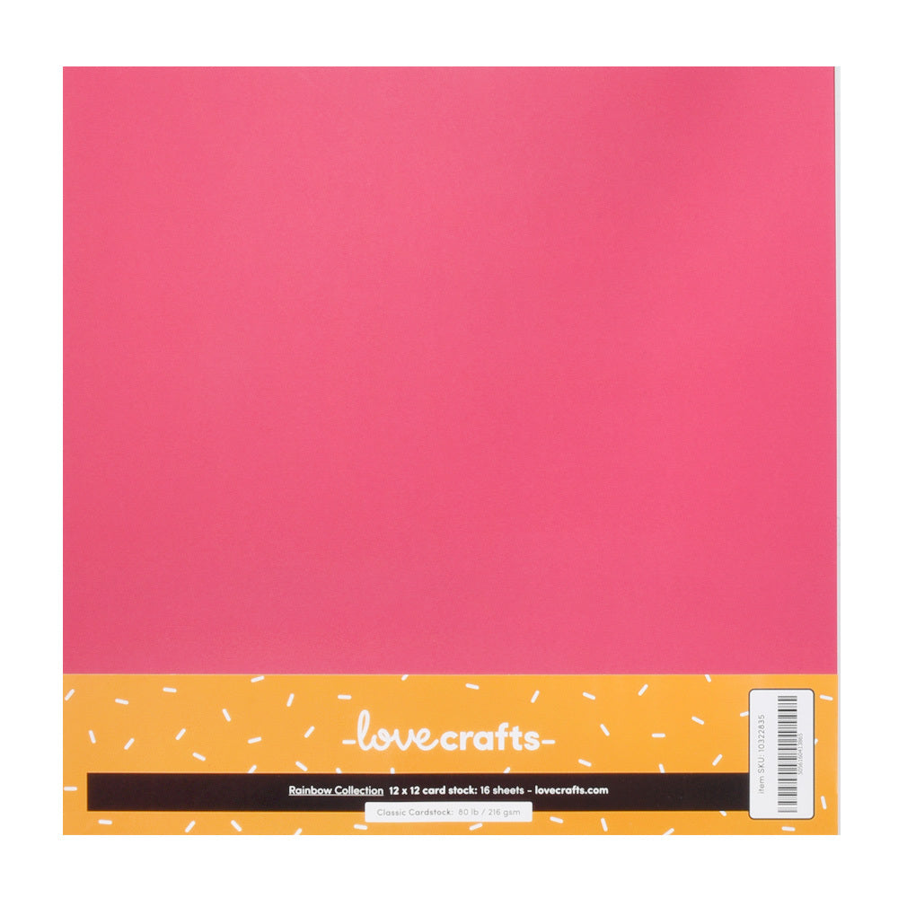 LoveCrafts Rainbow Collection Classic Cardstock 80lb 12" x 12" 16 Pack