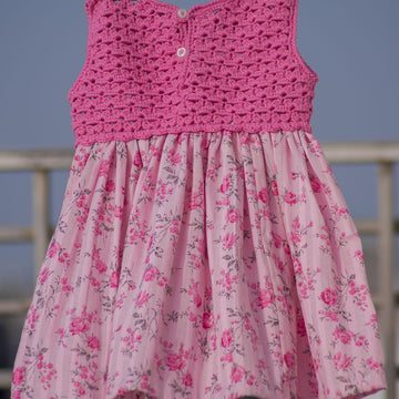 Very Berry Crochet and Fabric Baby Dress