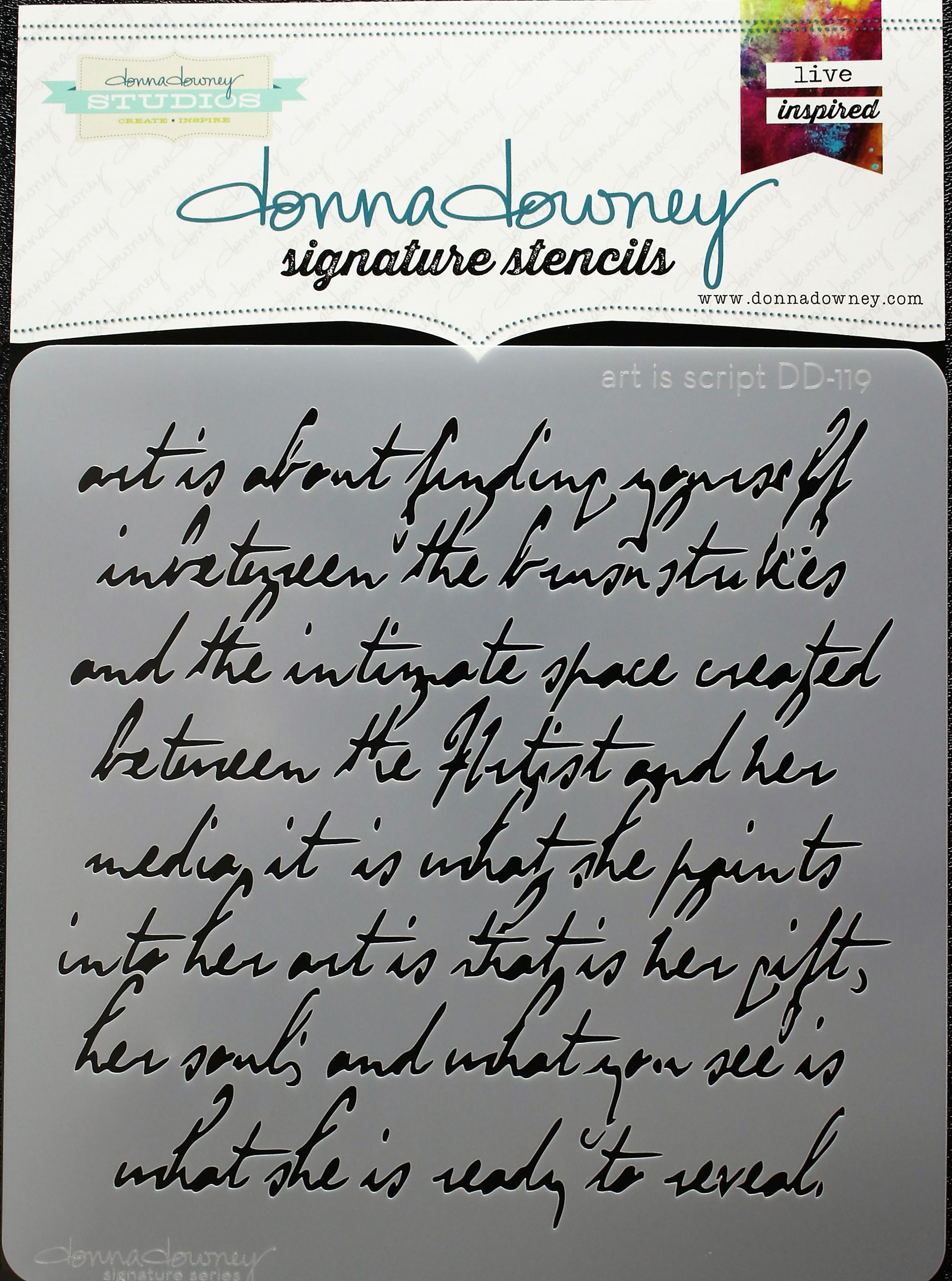 Donna Downey Stencils Donna Downey Signature Stencils 8.5"X8.5" - Art Is Script