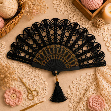 Crochet Hand Fan Pattern PDF + Video Tutorial | Lace Folding Fan