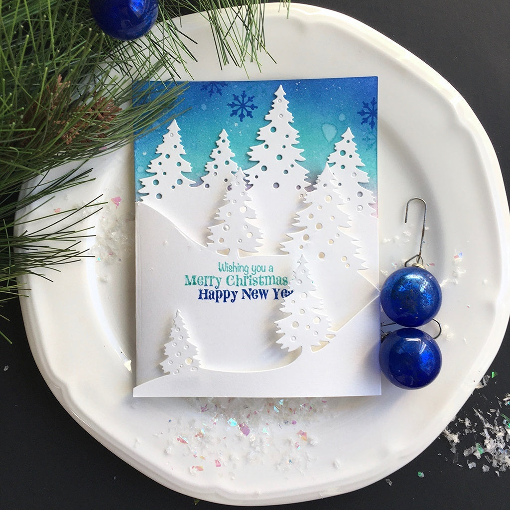 Hero Arts Fancy Dies - Tri-Fold Edge Winter Pine