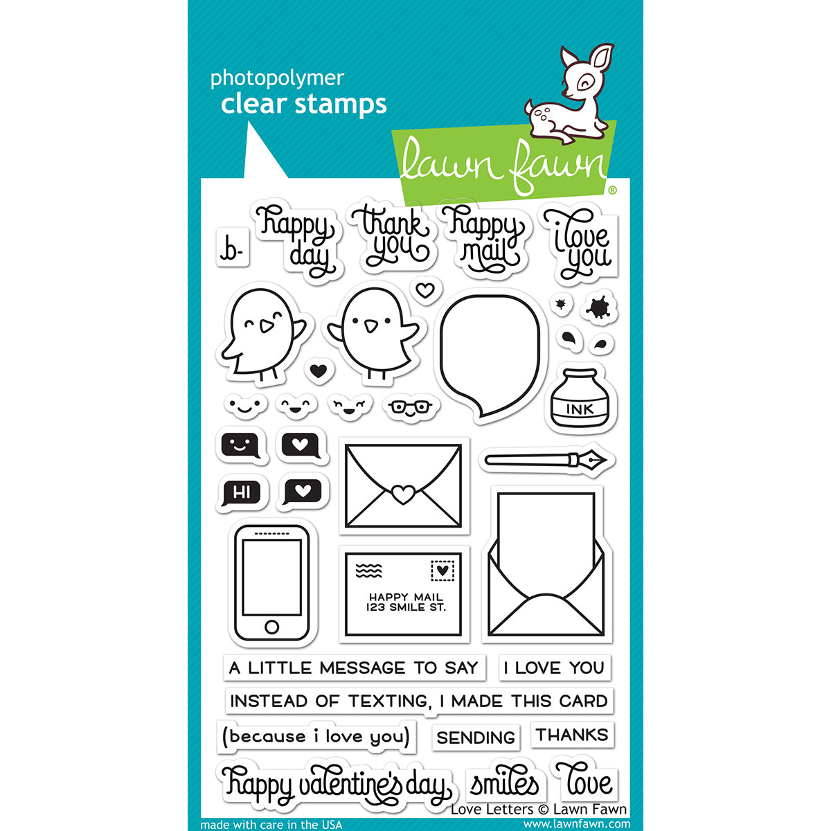Lawn Fawn Clear Stamps 4"X6" - Love Letters