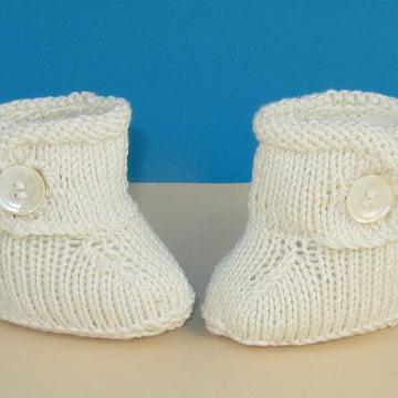 Baby Simple Trim One Button Booties