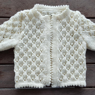 Jennifer - babies 4ply lace cardigan