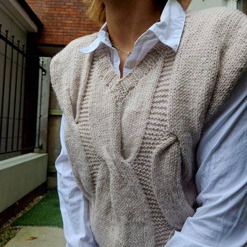 Cable v neck sweater vest