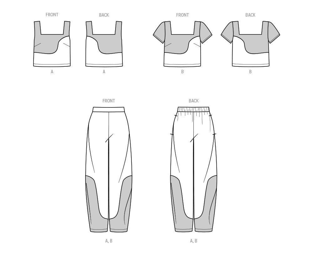 Know Me Misses' Crop Tops and Pants ME2033 - Sewing Pattern