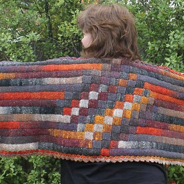 Stripy Entrelac Wrap