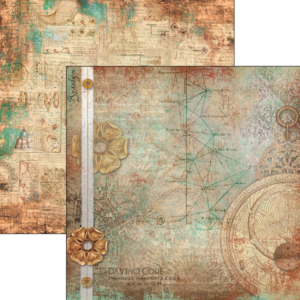 Ciao Bella Double-Sided Cardstock 90lb 12"X11.6" 10/Pkg - I Codici, Codex Leonardo