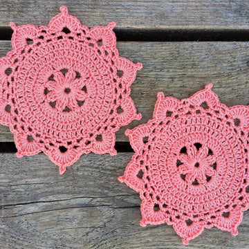 Round Picot Doily Coaster Written Pattern