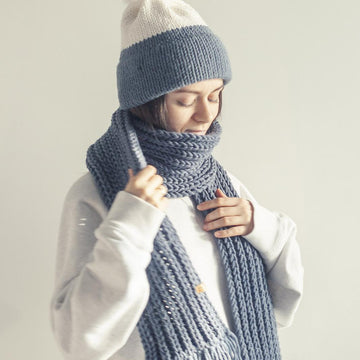 Set: Double Brim Hat & Brioche Scarf + Video