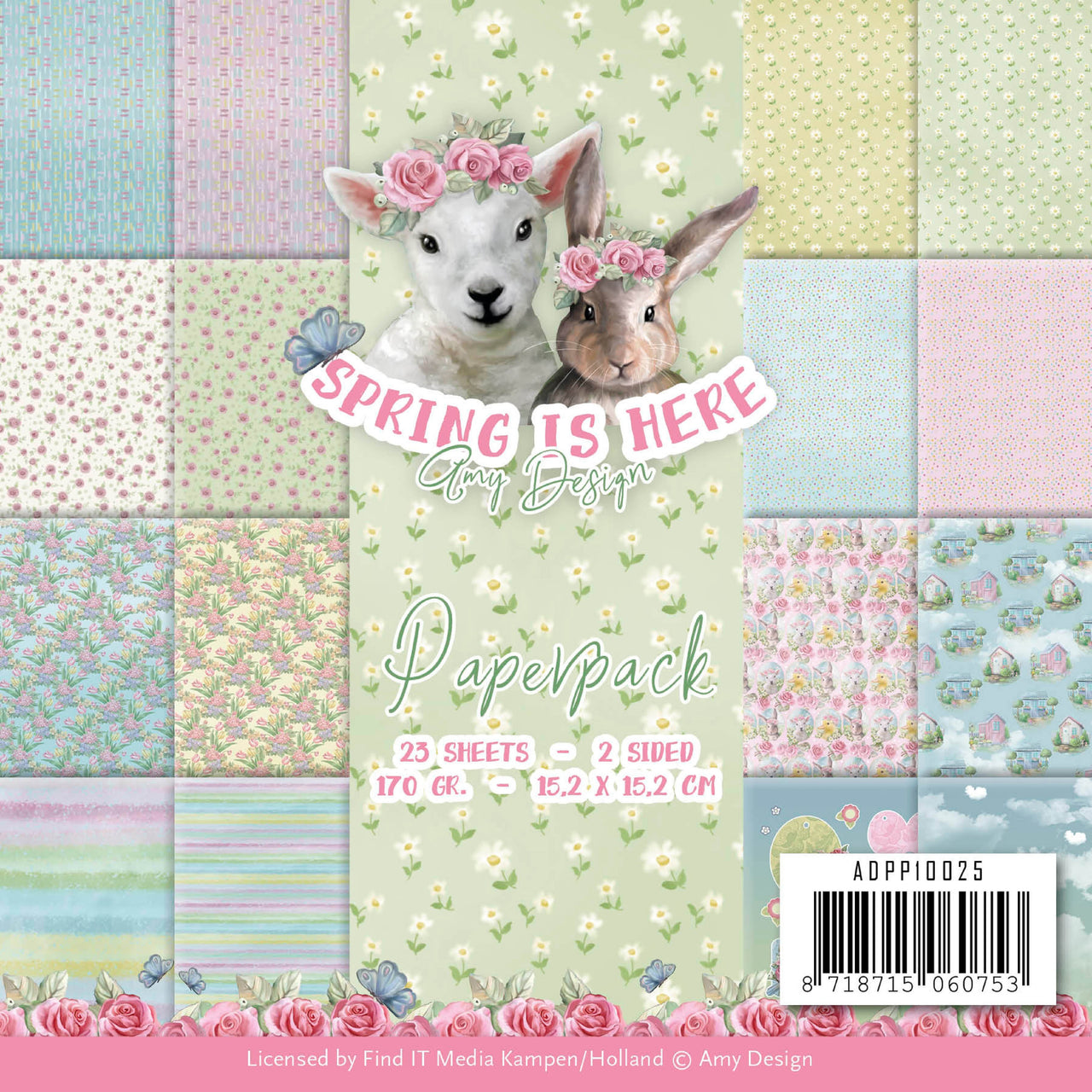 Find It Trading Amy Design Paper Pack 6"X6" 23/Pkg - Spring Is Here, Double-Sided