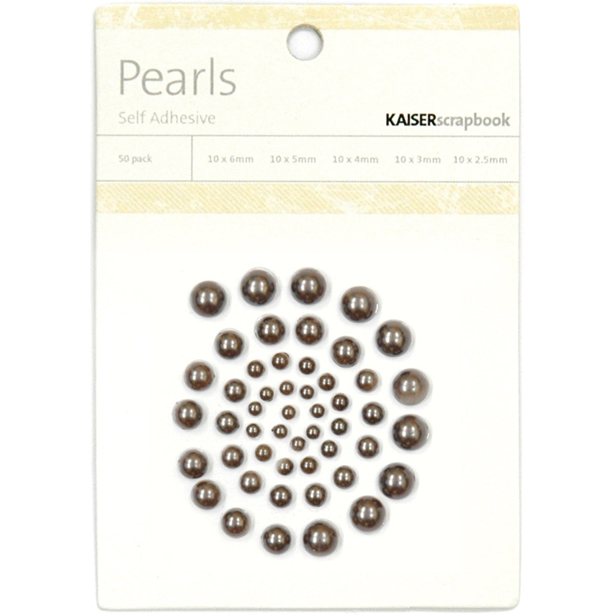 Kaisercraft Adhesive Pearls 50/Pkg - Pewter