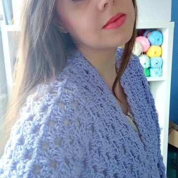 Crochet Lavender Hexagon Cardigan Pattern