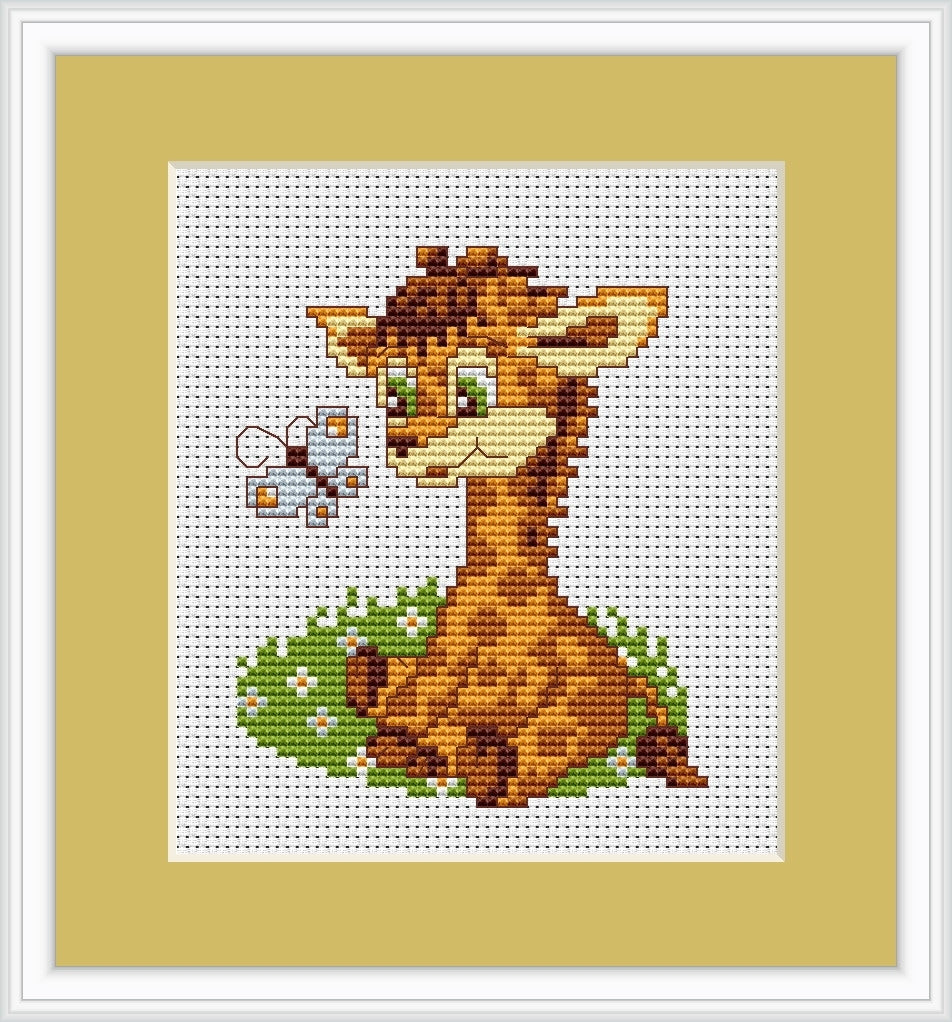 Luca-S Baby Giraffe Mini Kit Cross Stitch Kit - 8.5cm x 10cm