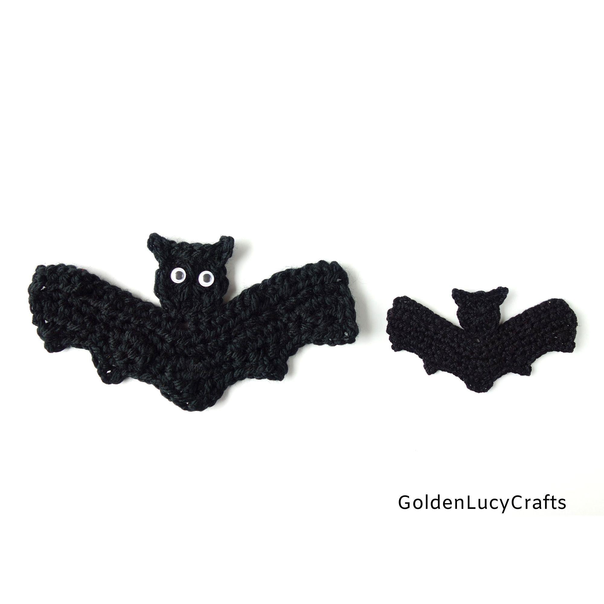 Crochet Pattern Bat Applique, Halloween
