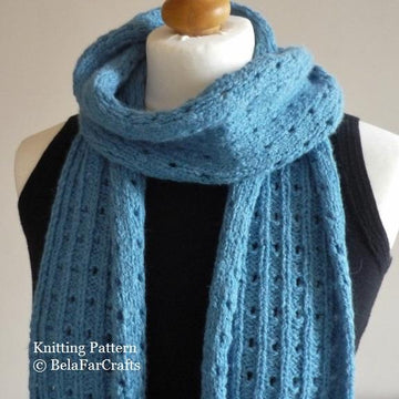 Blue Rib & Lace Scarf