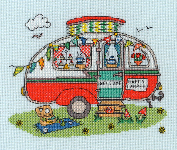 Bothy Threads Sew Dinky Caravan Cross Stitch Kit - 20cm x 15cm
