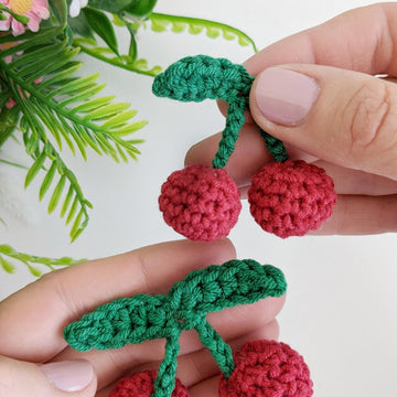 Cherry crochet pattern, crochet play food pattern