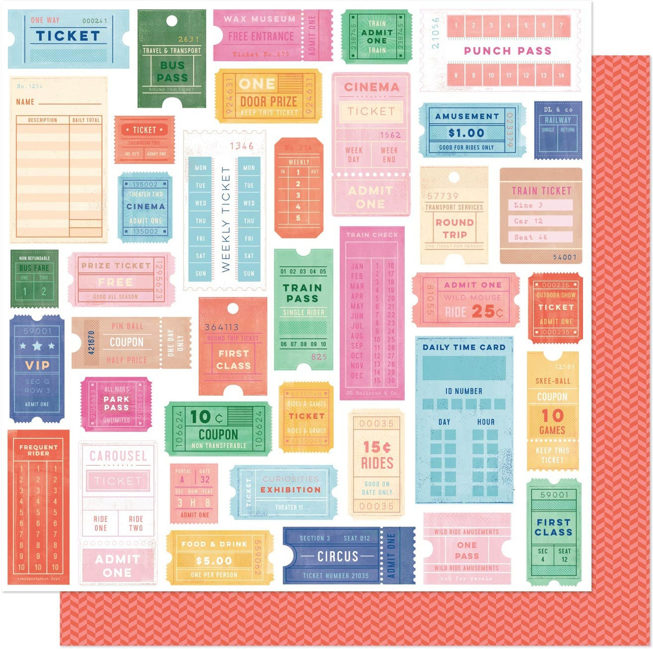 American Crafts Dear Lizzy She's Magic Double-Sided Cardstock 12"X12" 25/Pkg - Round Trip
