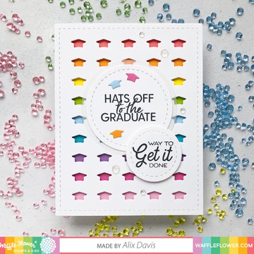 Waffle Flower Crafts Clear Stamps 4"X6" - Graduation Sentiments