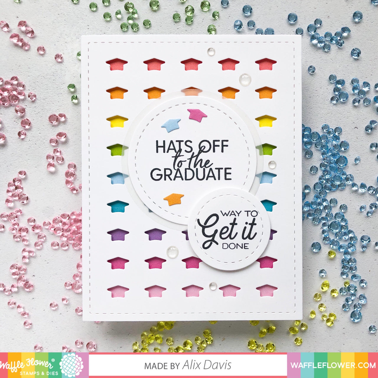 Waffle Flower Crafts Clear Stamps 4"X6" - Graduation Sentiments