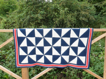Nautical Pinwheel Patchwork Afghan Throw