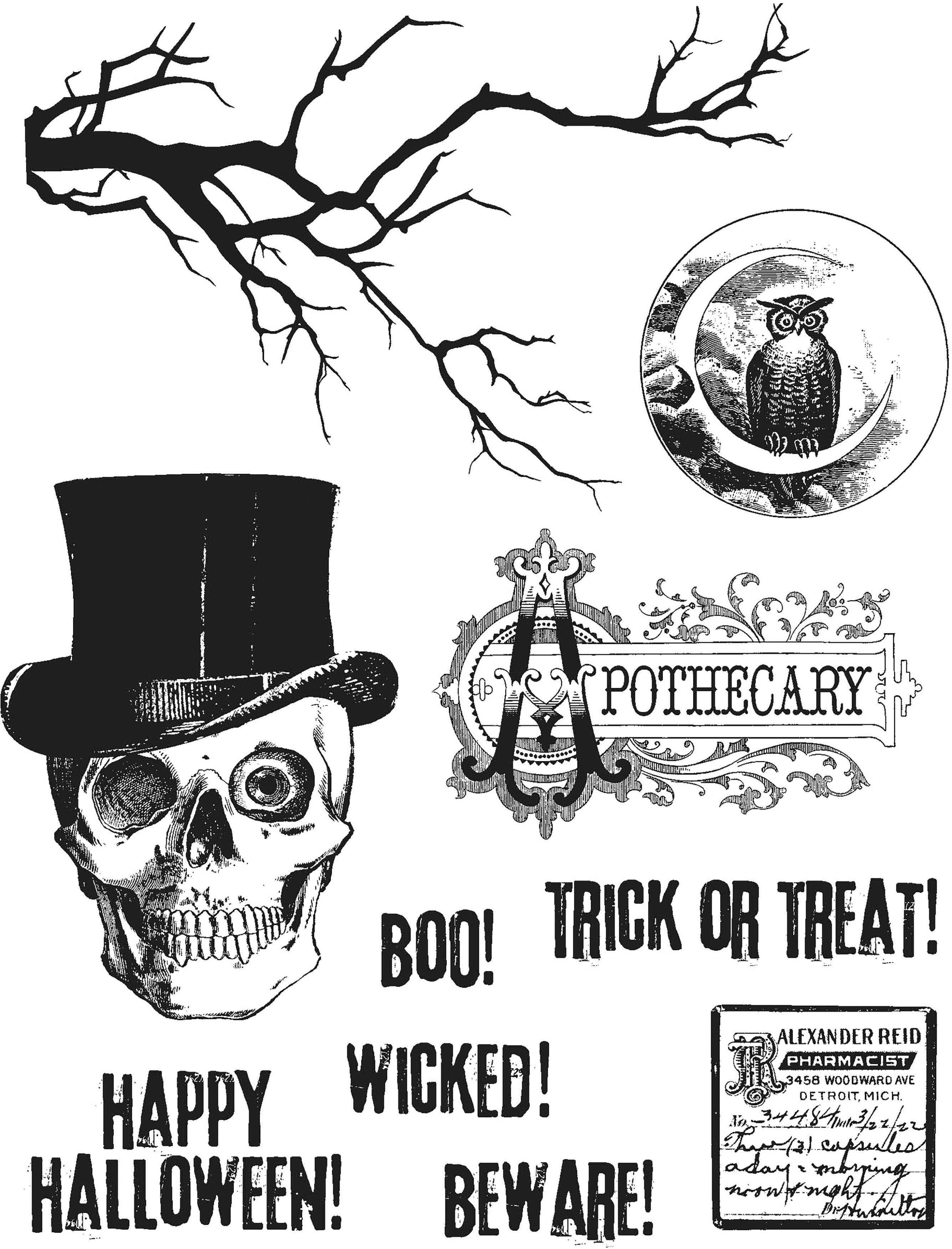 Stampers Anonymous Tim Holtz Cling Stamps 7"X8.5" - Mr. Bones
