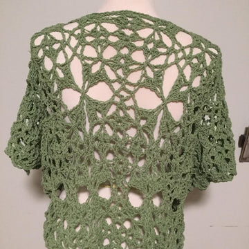 Twist-Front Lace Motif Sweater Top