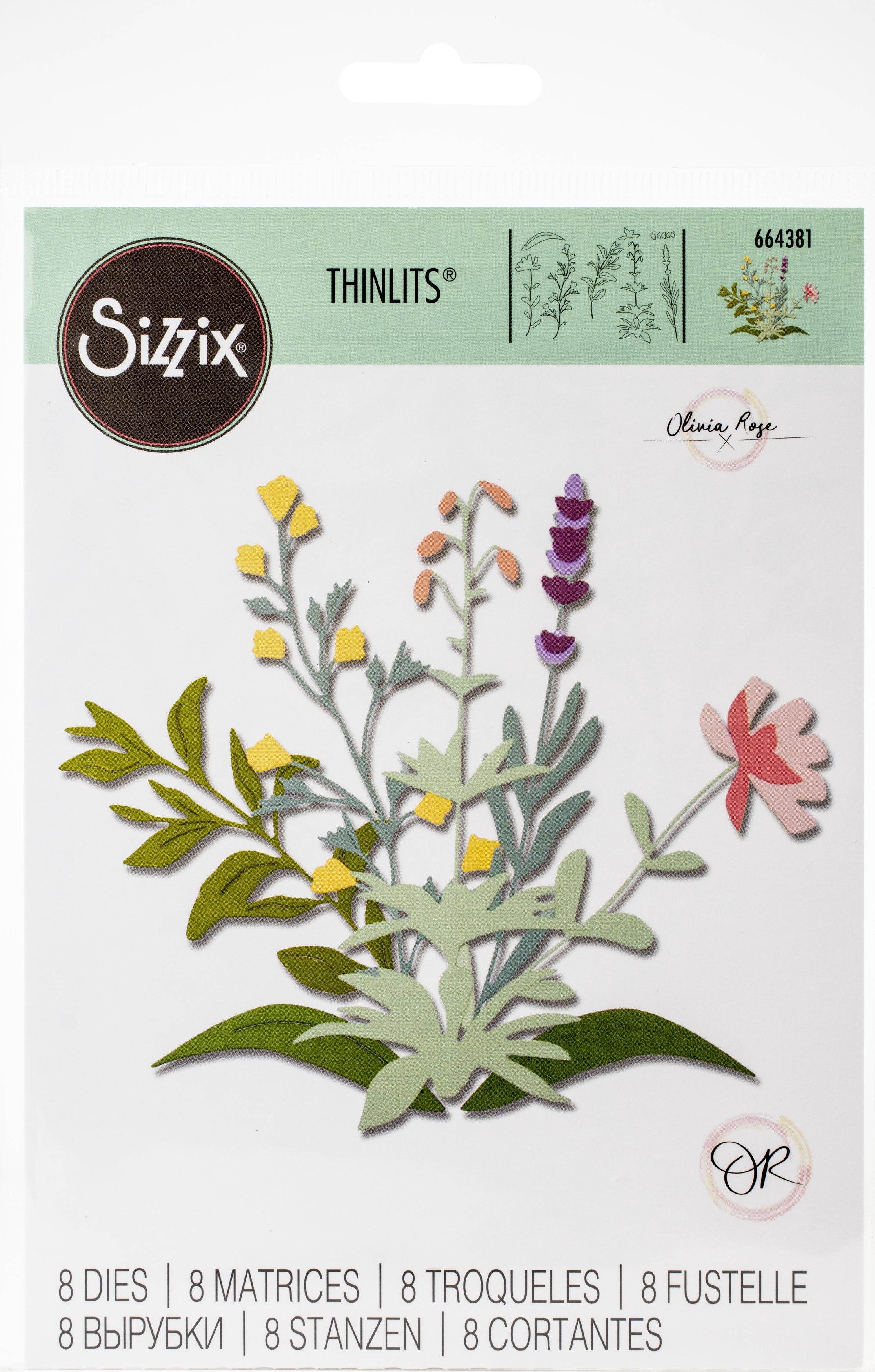 Sizzix Thinlits Dies By Olivia Rose 8/Pkg - Spring Stems