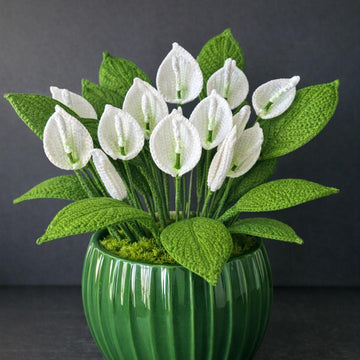 Crochet Peace Lily flowers pattern