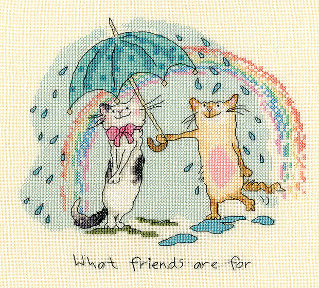 Bothy Threads What Friends Are For by Anita Jeram Cross Stitch Kit - 21cm x 19cm