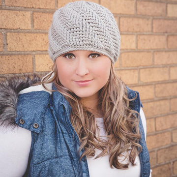 Spiral Herringbone Beanie