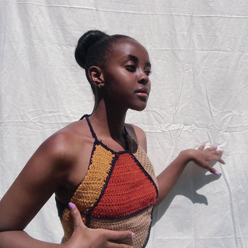 Patchwork halter top