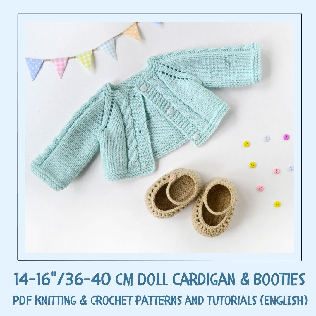 Cardigan + booties for 14-16"/36-40 cm Waldorf Doll