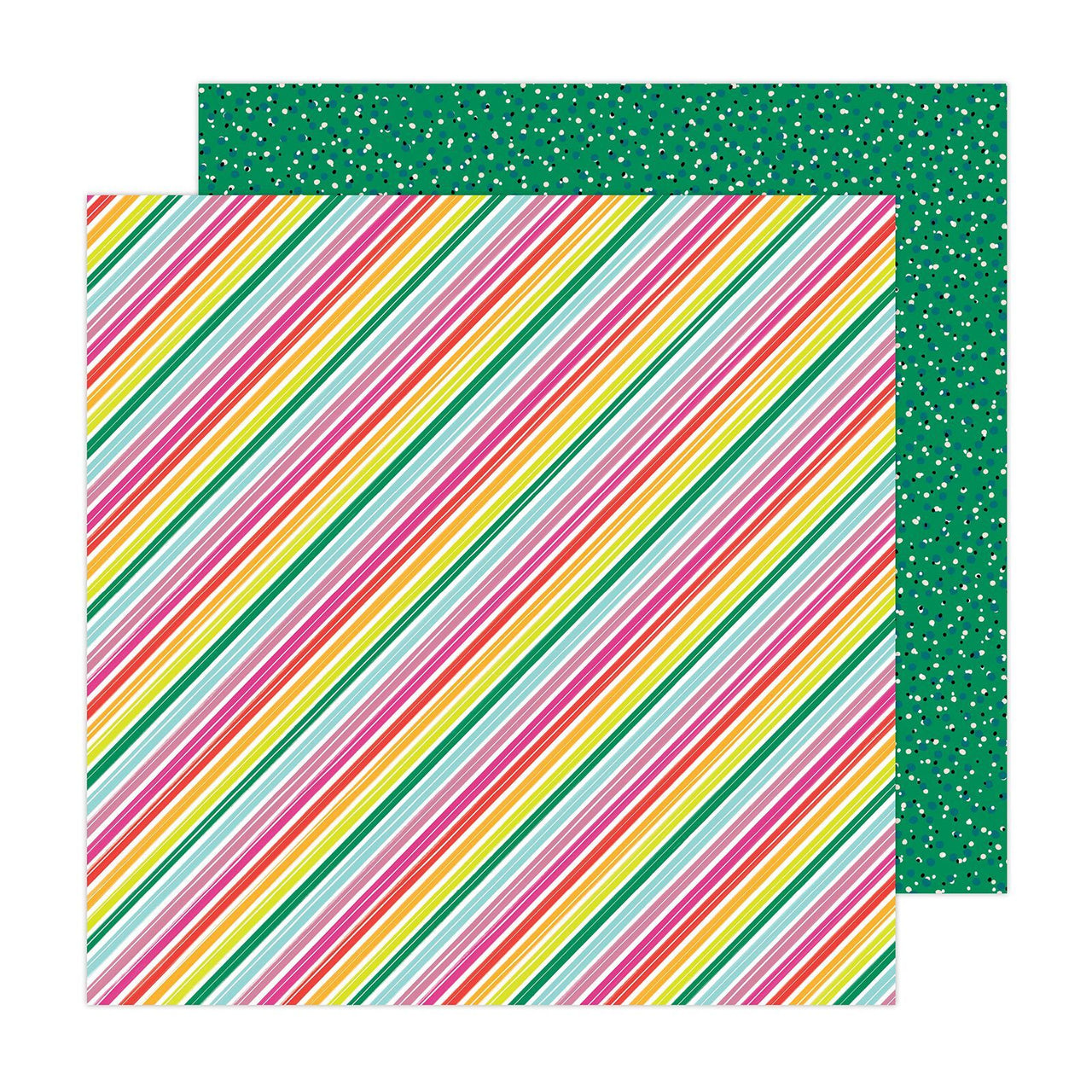 American Crafts Amy Tangerine - Brave + Bold Summer Stripes 12"x12" Cardstock